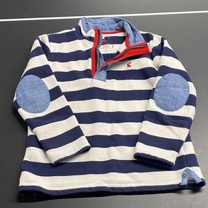 Joules made for mischief - size 7-8 kids,  Striped Navy and White Pullover